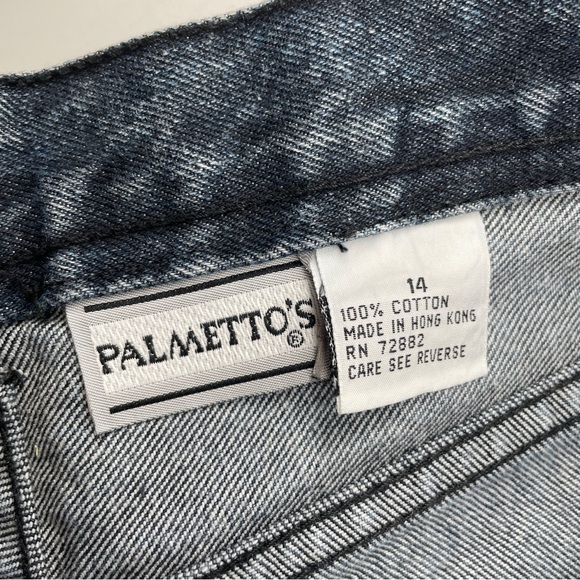 Vintage 90s Palmettos Jeans Acid Wash Sz 12 Super High Waisted Taper Leg - Picture 4 of 7